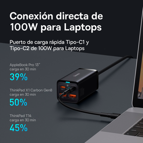 Baseus Cargador de escritorio GaN3 Pro de 4 puertos 100W