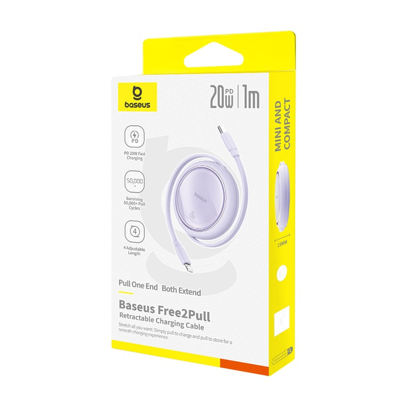 Baseus Free2Pull Cable Retráctil de USB-C a Lightning 20W