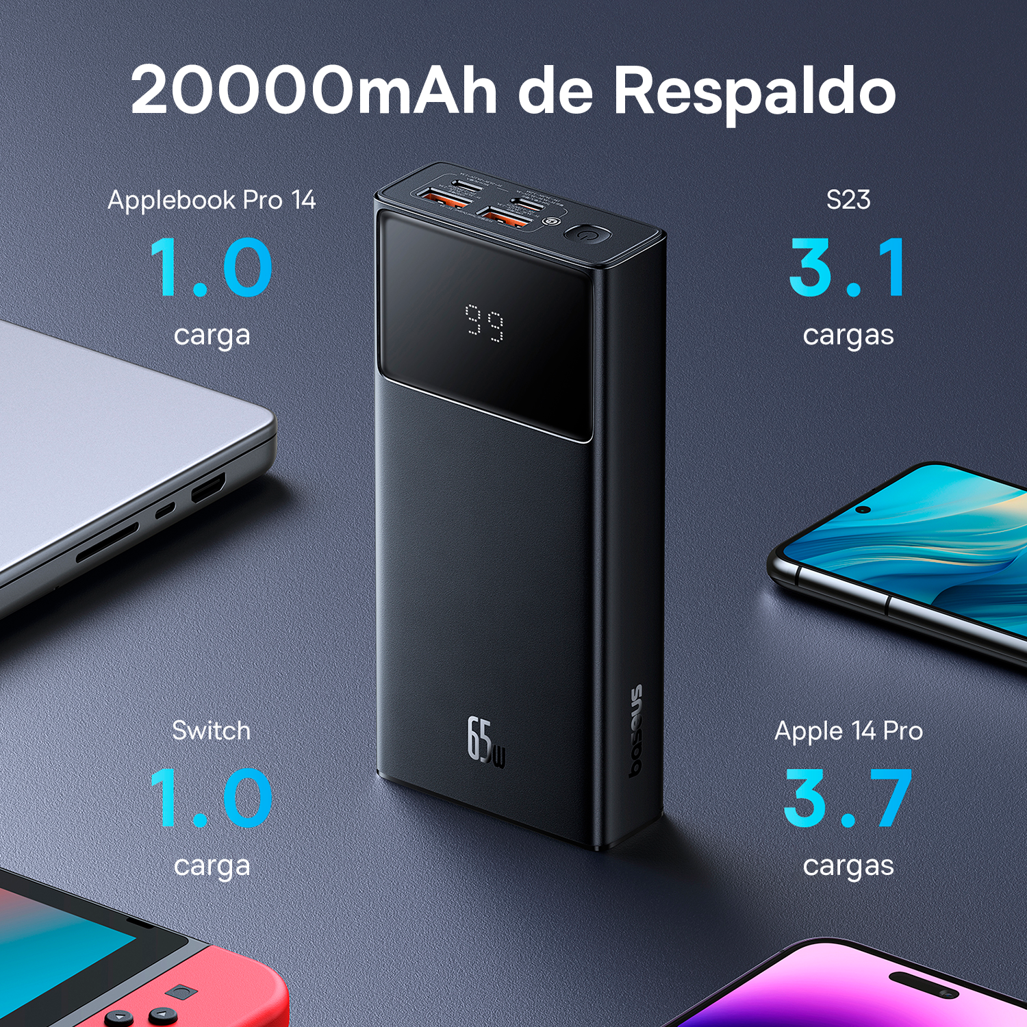 Baseus Banco de Batería Star-Lord 20000mAh 65W