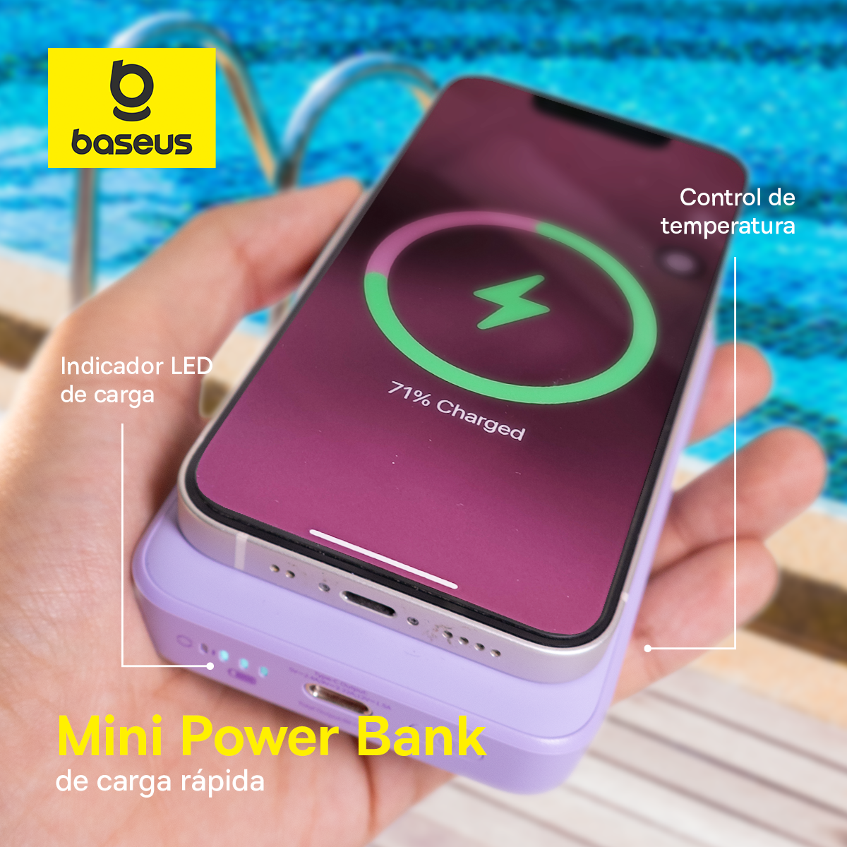 Baseus Mini Power Bank Inalámbrico Magnético 10000mAh 20W