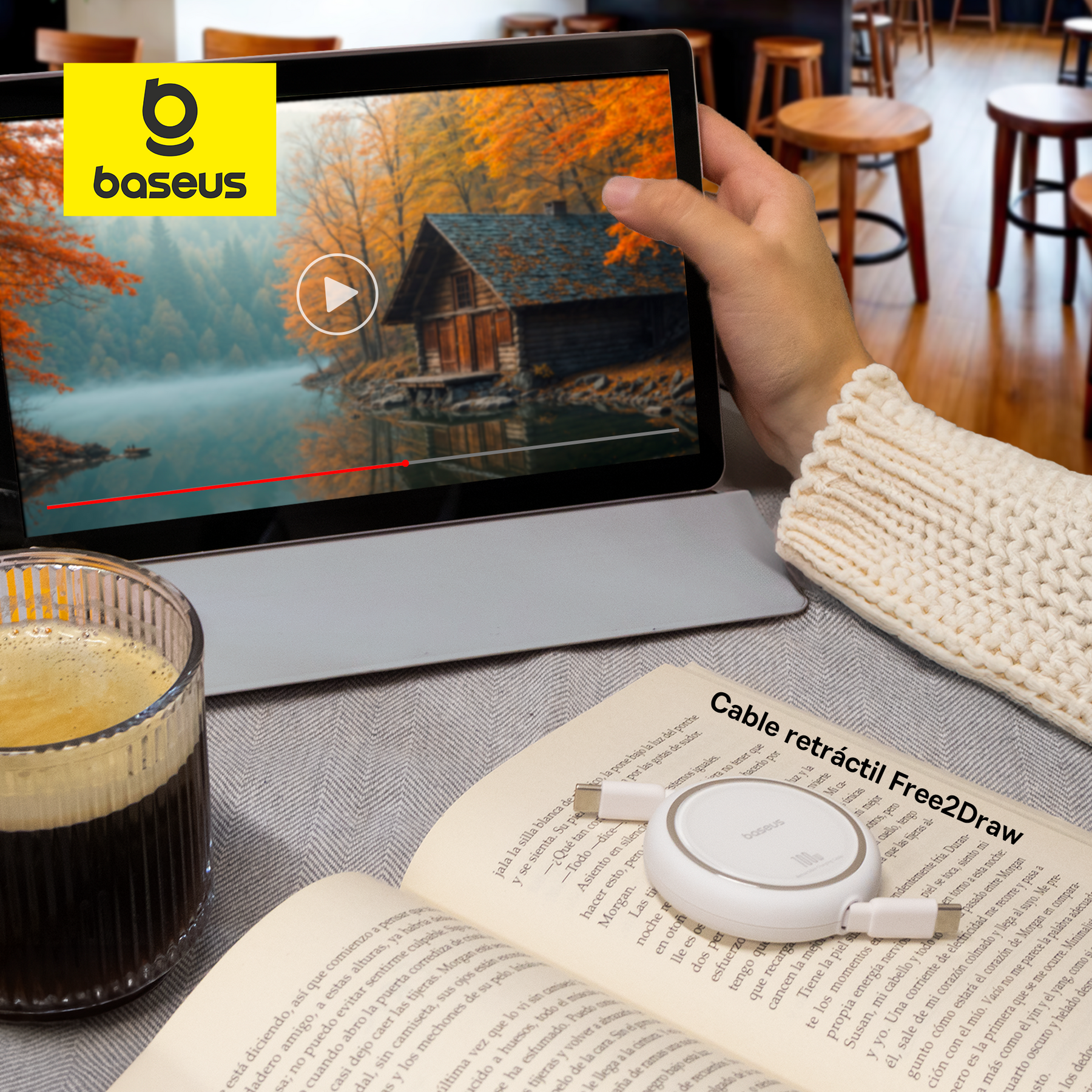 Baseus Cable Retráctil Free2Draw Mini USB-C a USB-C 100W