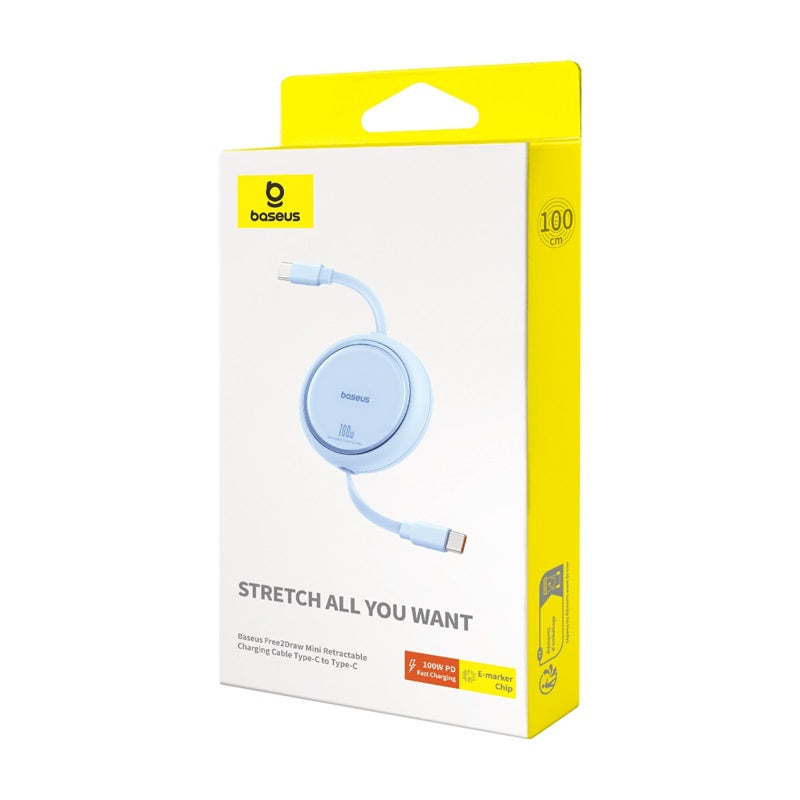 Baseus Cable Retráctil Free2Draw Mini USB-C a USB-C 100W