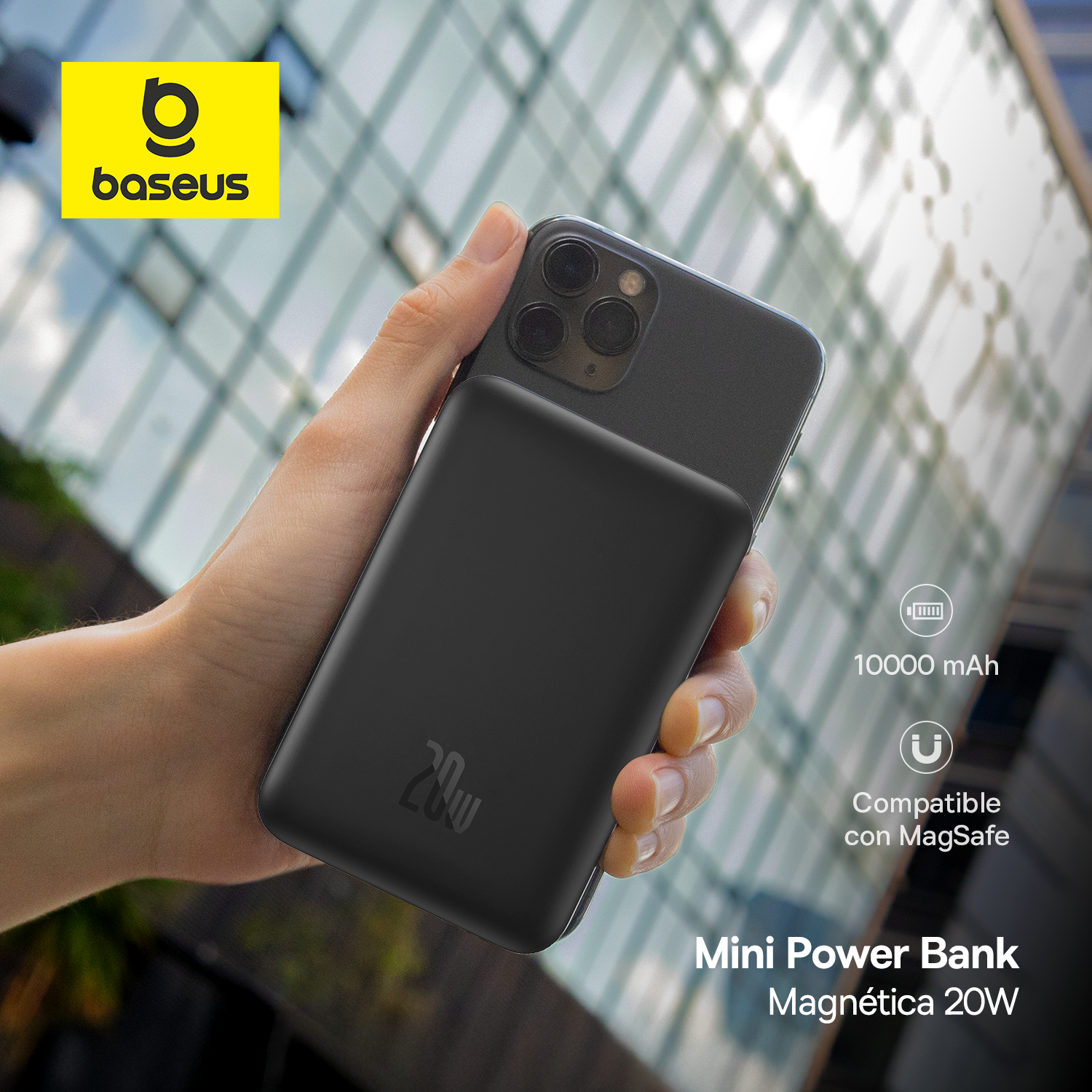 Baseus Mini Power Bank Inalámbrico Magnético 10000mAh 20W