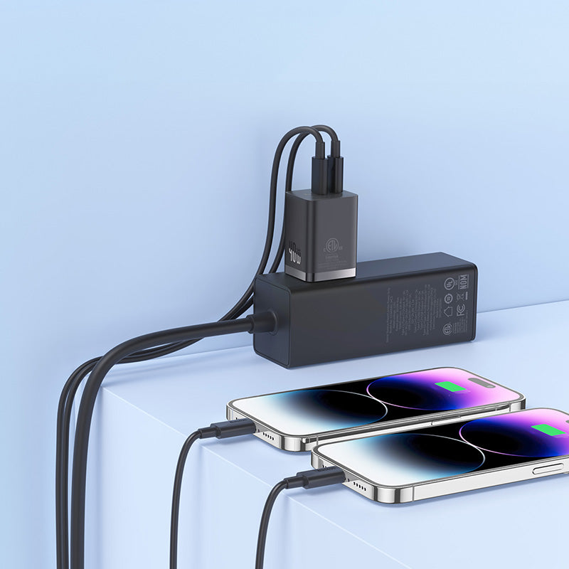 Baseus Cargador GaN5 Pro de 2 puertos USB-C de 40 W