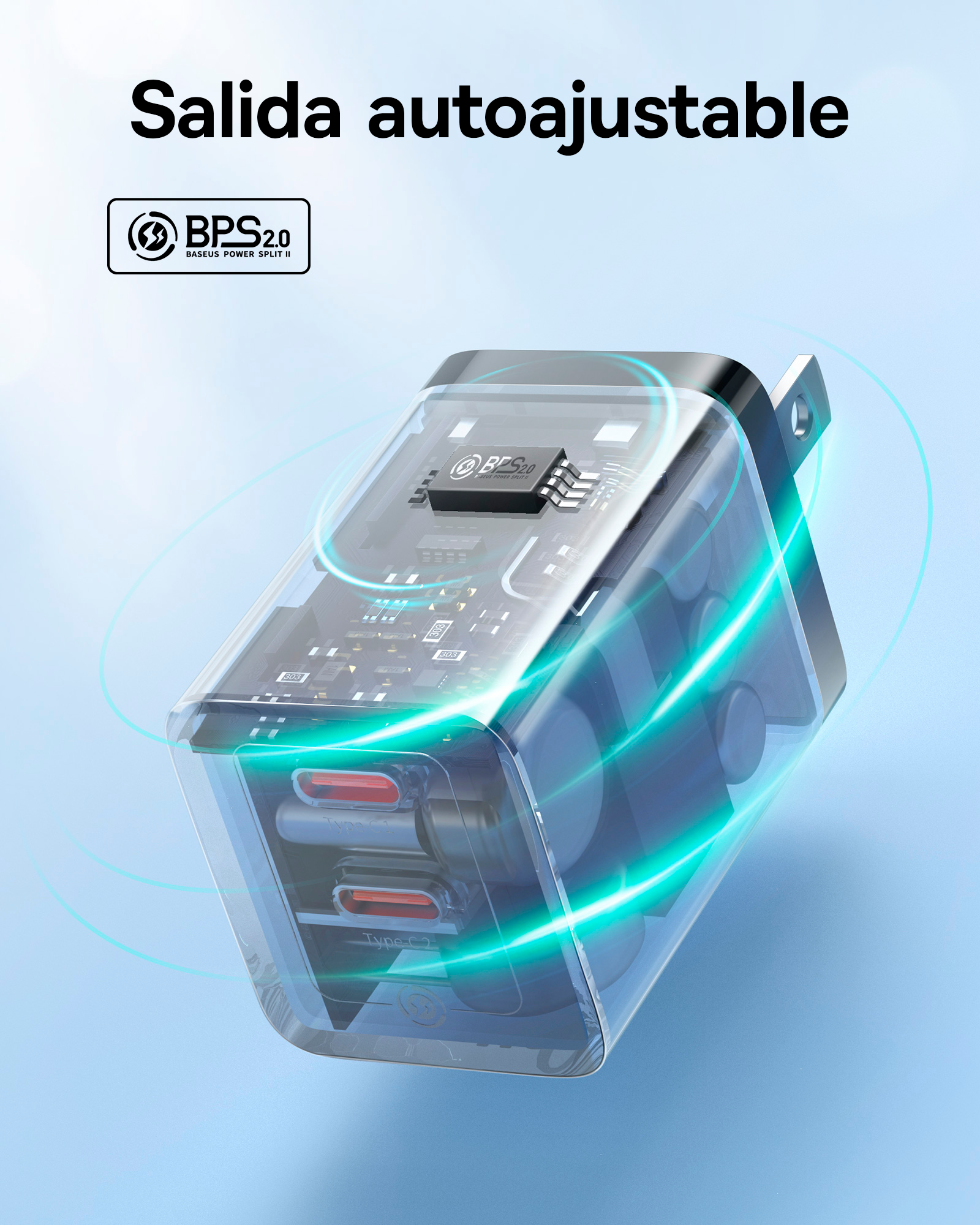 Baseus Cargador GaN5 Pro de 2 puertos USB-C de 40 W