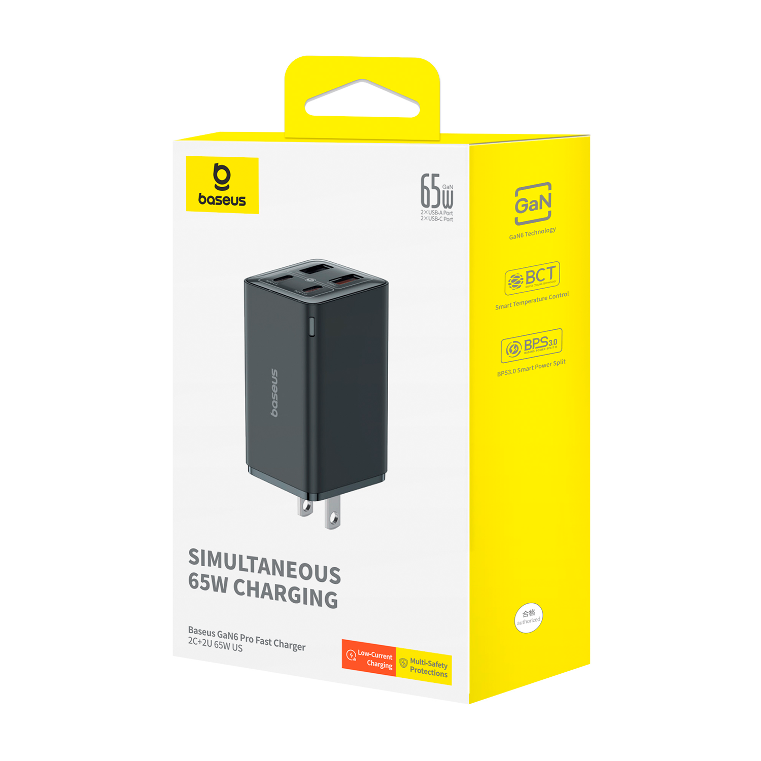 Baseus GaN6 Pro Cargador rápido de 4 puertos 65W