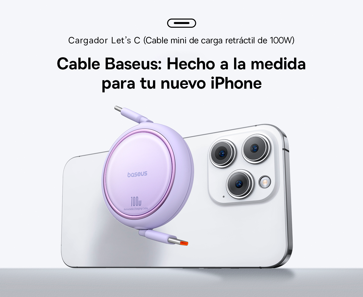 Baseus Cable Retráctil Free2Draw Mini USB-C a USB-C 100W