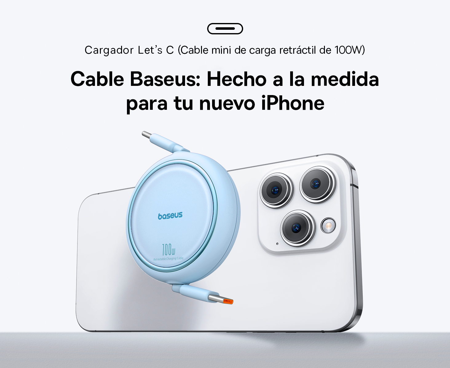 Baseus Cable Retráctil Free2Draw Mini USB-C a USB-C 100W