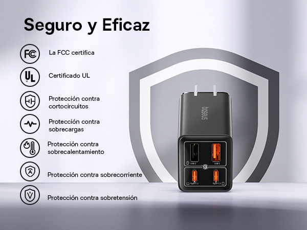 Baseus GaN6 Pro Cargador rápido de 4 puertos 65W