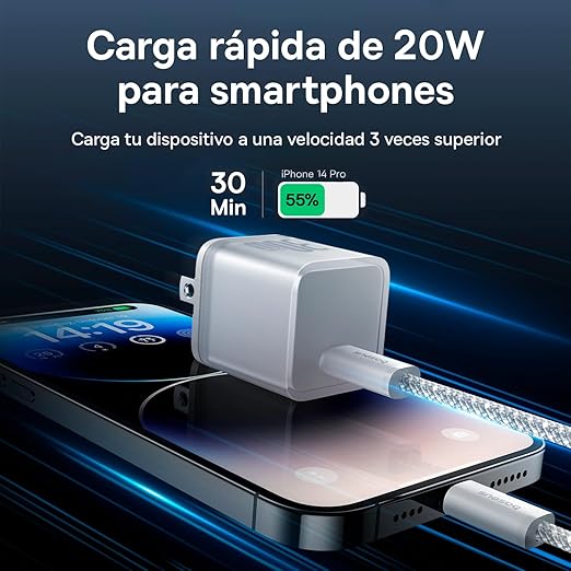 Baseus Cargador rápido GaN5S USB-C de 20W