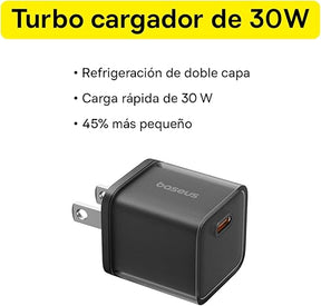 Baseus Cargador rápido GaN5S USB-C de 30W