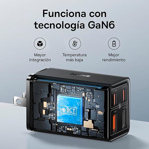 Baseus GaN6 Pro Cargador rápido de 4 puertos 65W