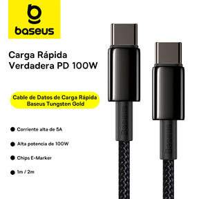 Baseus Tungsten Gold Cable USB-C a USB-C de 100W