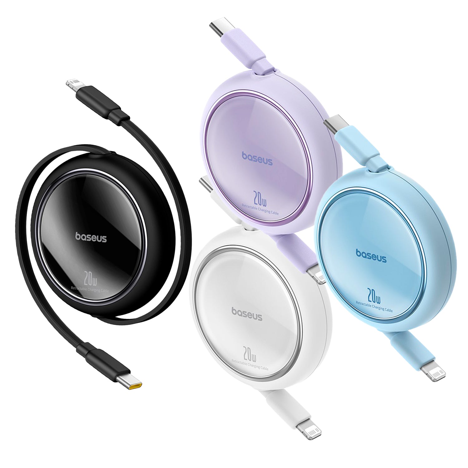 Baseus Free2Pull Cable Retráctil de USB-C a Lightning 20W